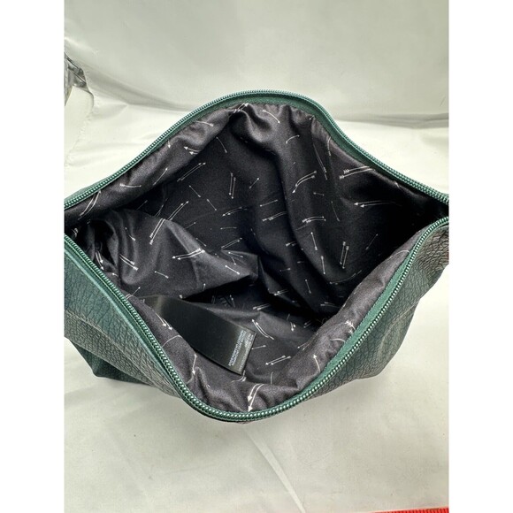 FREE PEOPLE Clutch Bag Vegan Faux Leather Pebble Laptop Cosmetic 12x14.5 Green - Picture 8 of 16